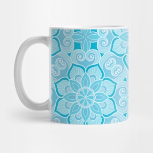 Ornamental floral mandala blue #2 Mug